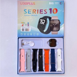 ساعت هوشمند U30PLUS سری 10 هفت بند سیلیکونی 46 میلی متری