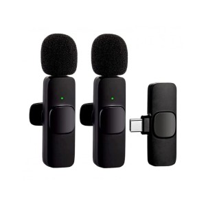 ست میکروفن یقه ای بیسیم مدل K9 دوکاربره تایپ سی