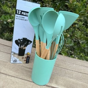 ست کفگیر و ملاقه ۱۲ پارچه سیلیکونی مدل SILICONE